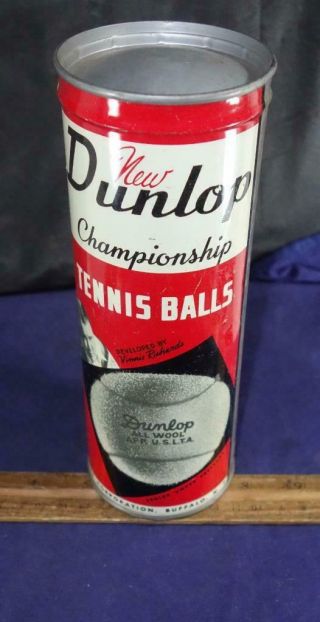 Vintage Advertising Tin Can 3 Dunlop Championship Wool Tennis Balls