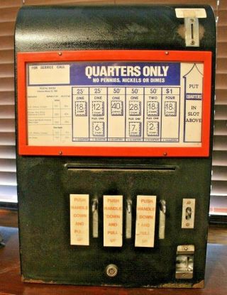 Vintage U.  S.  Postage Stamp Vending Machine 3 Lever 25 Cent Usps Post Office