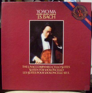 Yo - Yo Ma J.  S.  Bach Cello Solo Suites Dutch 1983 Cbs D3 37867 Digital Lp Box