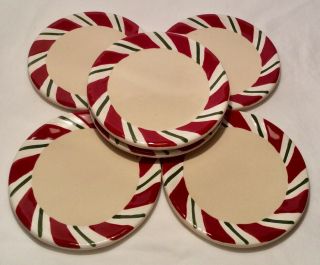 Longaberger Peppermint Coasters For Snowflake Mugs (6) —mint