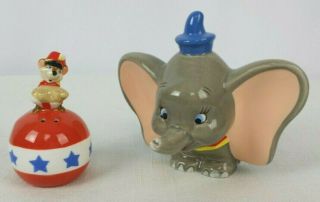 Walt Disney Dumbo And Timothy On A Ball Salt & Pepper Shakers Retired 1990 