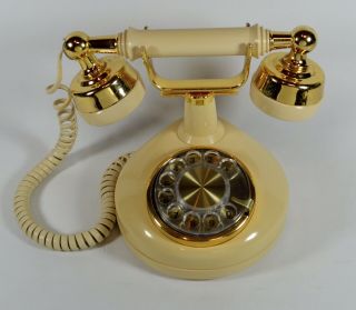 Vintage Western Electric Bell Rotary Dial Telephone,  Gold Art Deco