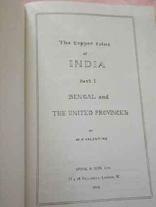 VINTAGE 1977 COPPER COINS OF INDIA PARTS I & II BY W H VALENTINE COIN BOOK 2