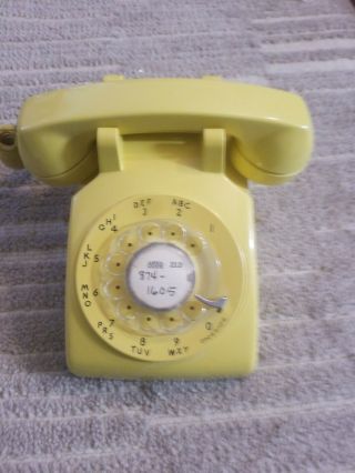 Vintage 1970s Yellow Western Electric Bell Rotary Dial Telephone C/d 500