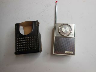 Vintage Sony 2f - 23w Mini Am/fm Pocket Radio With Case