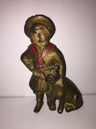 Buster Brown And Tige Cast Iron Penny Bank