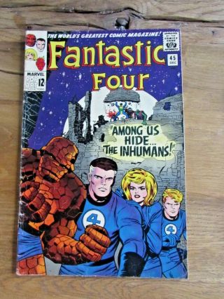 Fantastic Four 45 - 1st Appearance Of The Inhumans Silver Age Marvel 7.  5 Vf -