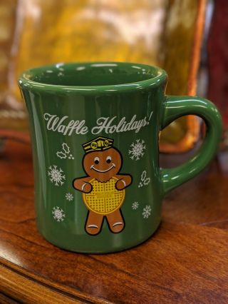 Rare Waffle House 2016 Coffee Mug Cup Christmas Holiday Gingerbread Muglife