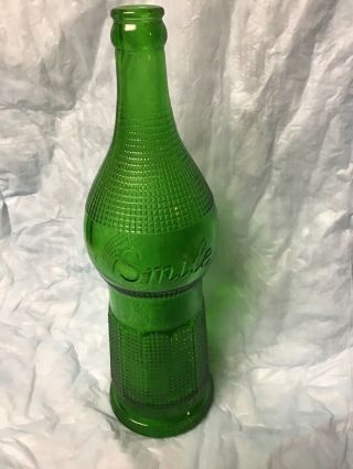 Vintage Smile 1922 Advertising Display 1 Pt 8oz Green Glass Soda Bottle 12” Tall
