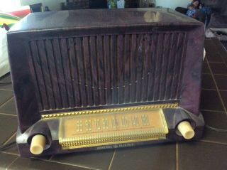1951 Ge Model 422 Bakelite Case Tube Table Radio General Electric Mahogany Case
