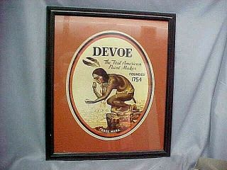 Devoe Paint The First American Paint Maker Founded 1754 Art Print Framed Vgc