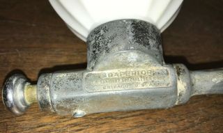 Vintage SOAPERIOR U.  S.  Sanity Corp.  SOAP DISPENSER Milk Glass Porcelain Knob ' 25 2