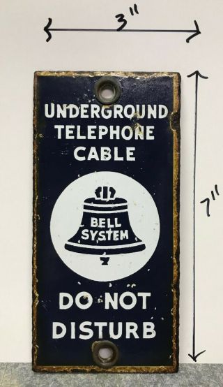 Bell System Porcelain Sign,  Underground Telephone Cable