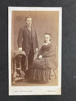 Victorian Carte De Visite Cdv: Couple: Twyman & Son: Ramsgate 1874