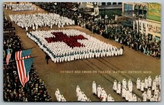 Detroit Mi American Red Cross Nurses & Volunteers Parade Billiards Hall May 1918