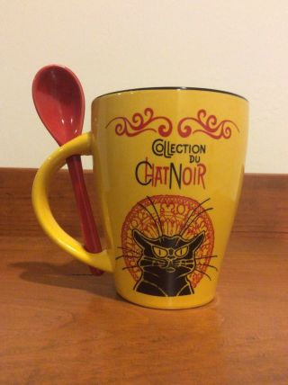Chat Noir Mug Cup With Spoon Nem France