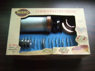 Vtg Mirro Cookie - Pastry Press Box Instructions 358 - Am 12 Discs 3 Tips