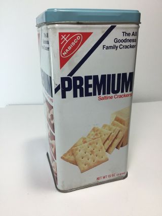 Vintage Nabisco Premium Saltine Crackers Tin 15oz 1978 Usa