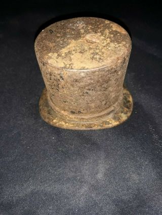 Antique Cast Iron Pass Around The Hat Bank,  The Lincoln High Hat