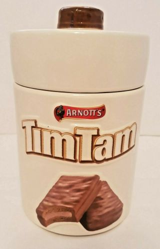 Arnotts Tim Tam Biscuit Ceramic Cookie Jar Canister Collectable