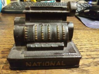 Vintage Cast Iron Advertising Pc.  For National Cash Register,  Paperweight