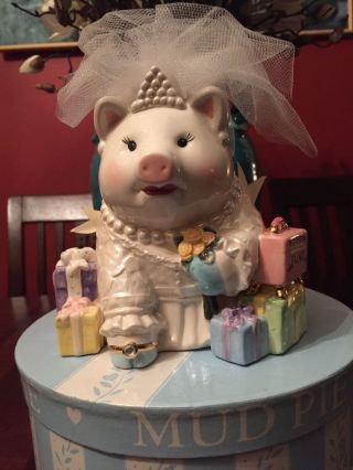 Mud Pie Ceramic Wedding Fund Piggy Bank Bride -