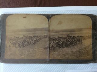 K1j Stereo View Stereoview Boer War Card British Army En Route South Africa
