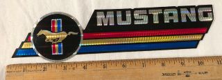 Vintage 1970s Ford Mustang Logo Decal Bumper Sticker Prism Prismatic 11” X 2.  5”