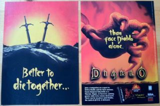 Diablo Poster Ad Print Playstation Ps1 Retro