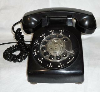 Vintage Western Electric Black Rotary Desk Telephone - U.  S.  Army Signal Corps