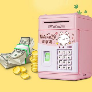 Electronic Piggy Bank Password Money Box Cash Coins Saving Atm Automatic Deposit