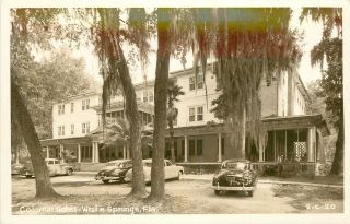 Florida,  Fl,  White Springs,  Colonial Hotel Real Photo Postcard