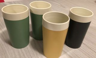 Vintage Gitsware Therma - Glass Hot Cold Insulated Tumblers Melmac Plastic Cups 4