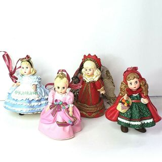 4 Hallmark Madame Alexander Fairy Tale Ornaments Alice,  Red Queen,  Cinderella,