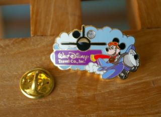 Walt Disney Travel Co.  Inc.  Mickey Mouse Lapel Pin Pinback Airplane