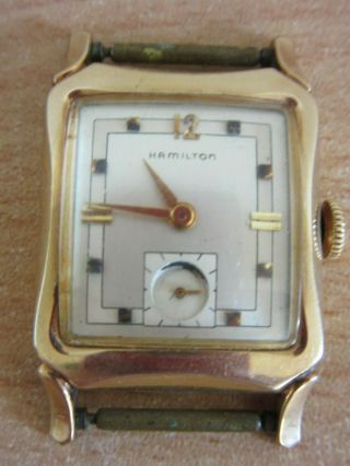 Vintage 1952 Hamilton Model 753 10k Gold Fill Presentation Mens Wrist Watch Runs