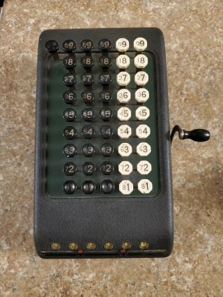 Antique Burroughs Class 5 Calculator Vtg Hand Crank Adding Machine -