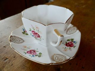 Vintage Shelley Queen Anne Shape Tea Cup and Saucer 2