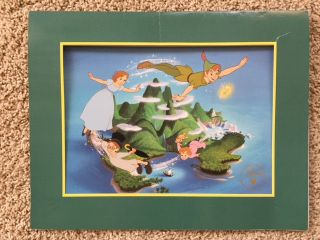 Peter Pan Exclusive Commemorative Lithograph With Protective Holder With Map