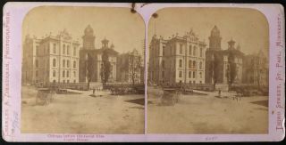 1860s Chicago Pre/post Fire Double Sided Court House Stereoview Zimmerman