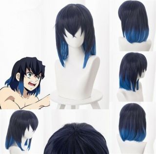 Anime Demon Slayer: Kimetsu No Yaiba Hashibira Inosuke Cosplay Costume Short Wig