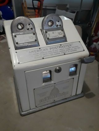1950s American Postmaster Us Postage Stamp Vending Machine Ten Cent Dillon