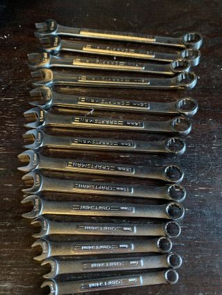 Vintage Craftsman Usa 14 Piece Metric 12 Pt Combination Wrench Set 6mm To 19mm