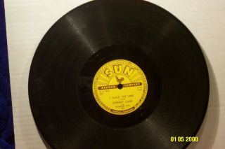 Johnny Cash 78 Rpm " I Walk The Line Bw Get Rhythm " Sun Records Vg/vg,
