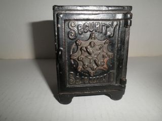Wonderful Old Cast Iron Security Safe Deposit Safe Still Bank C.  1881