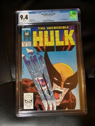 Incredible Hulk 340 — Cgc 9.  4 White Pages — Case