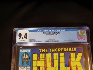 Incredible Hulk 340 — CGC 9.  4 White Pages — Case 3