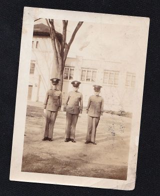 Old Antique Vintage Photograph Three Little Boys Wearing Military? Band? Uniform