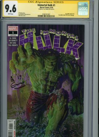 Immortal Hulk 1 Cgc 9.  6 Signed By Al Ewing