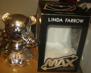 Linda Farrow Max Bear Piggy Bank Chrome Moon Designer Sunglasses Holder Box